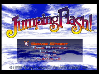 Jumping Flash title screen for Playstation